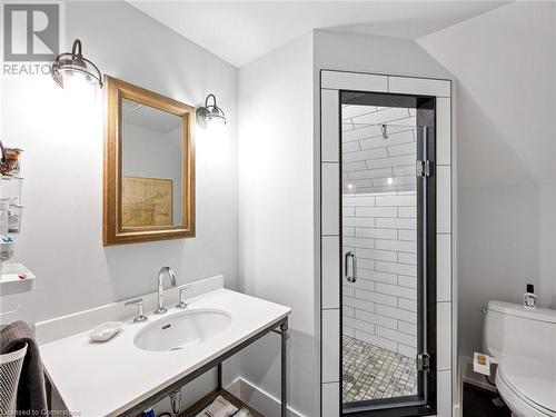 Another STUNNING full (3-pc) bathroom in the upper unit (3rd flr). - 213 Caroline Street S, Hamilton, ON 