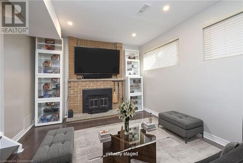 Virtually Staged - 19 Wikander Way, Brampton, ON - Indoor Photo Showing Living Room With Fireplace