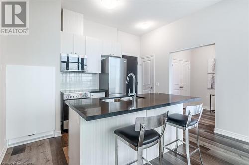 2750 King Street E Unit# 802, Hamilton, ON - Indoor Photo Showing Kitchen With Double Sink With Upgraded Kitchen