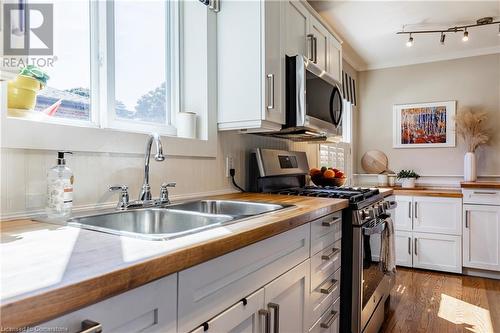 27 Collier Crescent, Hamilton, ON - Indoor Photo Showing Kitchen With Double Sink