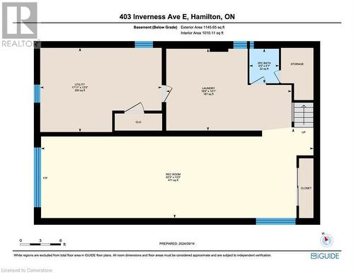 Floor plan basement - 405 Inverness Avenue E, Hamilton, ON - Other