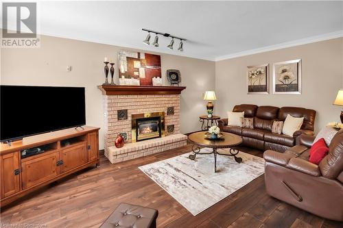 82 Derek Drive, Hamilton, ON - Indoor Photo Showing Living Room With Fireplace