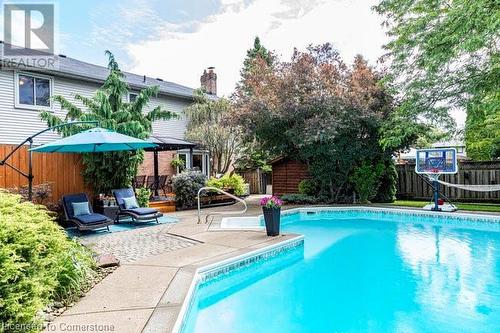 203 Bluebell Crescent, Ancaster, ON - Outdoor With In Ground Pool With Backyard