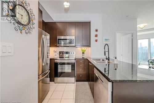 60 Absolute Avenue Unit# 3004, Mississauga, ON - Indoor Photo Showing Kitchen With Double Sink