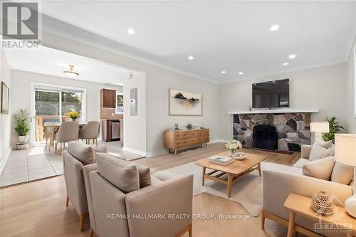 10 Roundhay Drive, Ottawa, ON - Indoor Photo Showing Living Room With Fireplace