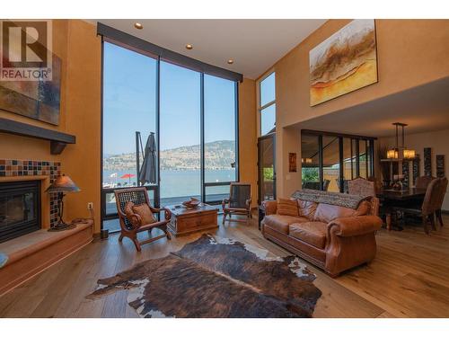 8595 Okanagan Landing Road, Vernon, BC - Indoor Photo Showing Living Room With Fireplace