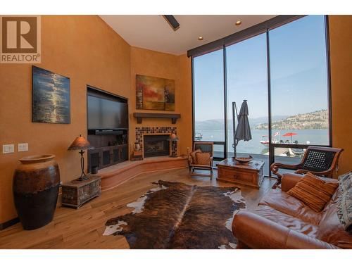 8595 Okanagan Landing Road, Vernon, BC - Indoor Photo Showing Living Room With Fireplace