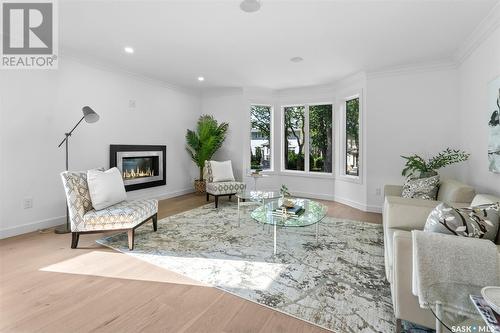 1132 Osler Street, Saskatoon, SK - Indoor Photo Showing Living Room With Fireplace