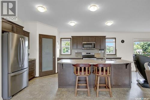 143 Marine Drive, Island View, SK - Indoor Photo Showing Kitchen With Stainless Steel Kitchen With Double Sink