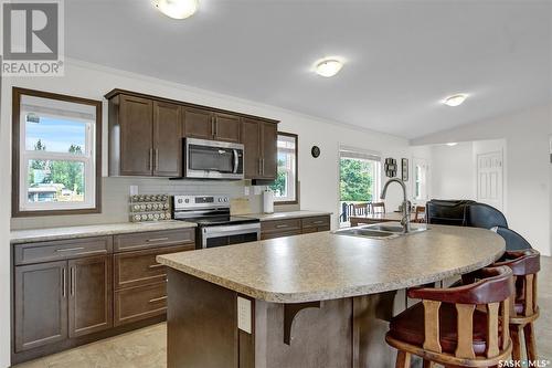 143 Marine Drive, Island View, SK - Indoor Photo Showing Kitchen With Double Sink