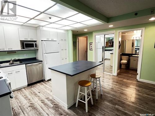 207 525 3Rd Avenue N, Saskatoon, SK - Indoor Photo Showing Kitchen With Double Sink