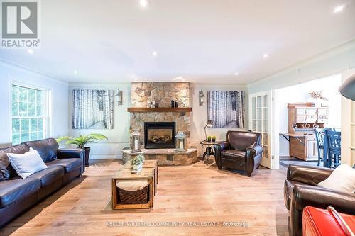 3071 Beachwood Drive, Smith-Ennismore-Lakefield (Lakefield), ON - Indoor Photo Showing Living Room With Fireplace