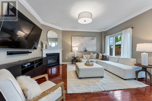 2576 Armour Crescent, Burlington, ON - Indoor Photo Showing Living Room With Fireplace