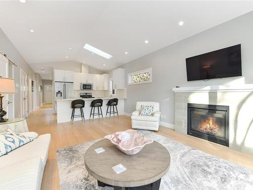 2287 Amelia Ave, Sidney, BC - Indoor Photo Showing Living Room With Fireplace