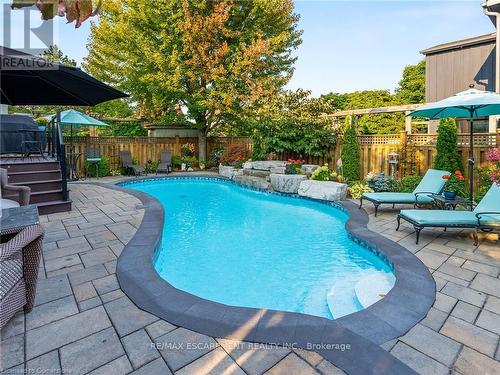 2079 Hunters Wood Drive, Burlington, ON - Outdoor With In Ground Pool With Deck Patio Veranda With Backyard