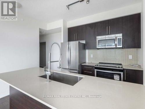 3202 - 4011 Brickstone Mews, Mississauga, ON - Indoor Photo Showing Kitchen With Stainless Steel Kitchen With Upgraded Kitchen