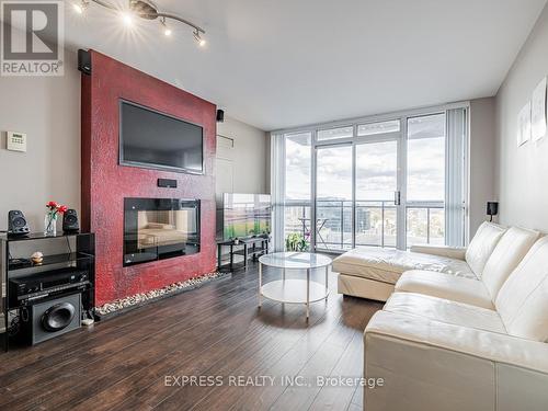 1800 - 33 Sheppard Avenue E, Toronto, ON - Indoor Photo Showing Living Room With Fireplace