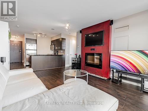 1800 - 33 Sheppard Avenue E, Toronto, ON - Indoor Photo Showing Living Room With Fireplace