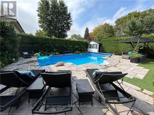 4195 Spruce Avenue, Burlington, ON - Outdoor With In Ground Pool With Deck Patio Veranda With Backyard