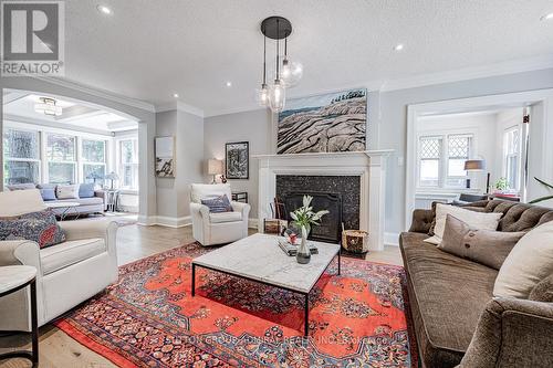 312 Glen Manor Drive, Toronto, ON - Indoor Photo Showing Living Room With Fireplace