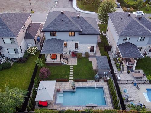 Aerial photo - 1137 Rue Pierre-Mercure, Boucherville, QC - Outdoor With In Ground Pool With Deck Patio Veranda