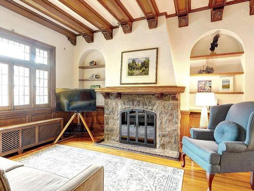 Den - 5695 Boul. Lasalle, Montréal (Verdun/Île-Des-Soeurs), QC - Indoor Photo Showing Living Room With Fireplace