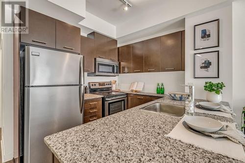 804 - 360 Square One Drive, Mississauga, ON - Indoor Photo Showing Kitchen With Stainless Steel Kitchen With Upgraded Kitchen