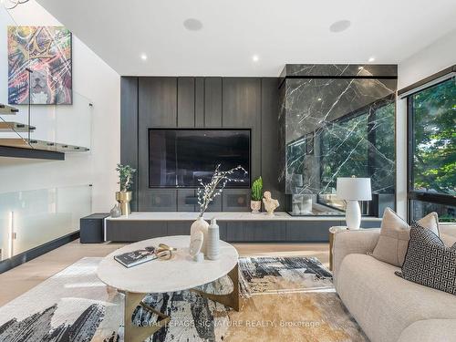 116 Presley Ave, Toronto, ON - Indoor Photo Showing Living Room With Fireplace