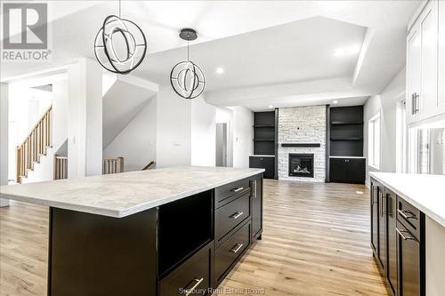 828 Moonrock, Sudbury, ON - Indoor Photo Showing Kitchen With Fireplace