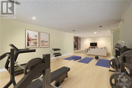 Virtually staged looking toward the seating area - 4 Timbercrest Ridge, Ottawa, ON - Indoor Photo Showing Gym Room