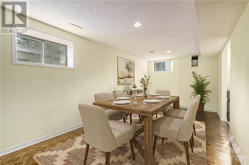 Virtually staged dining area in the in-law/nanny suite - 4 Timbercrest Ridge, Ottawa, ON - Indoor Photo Showing Dining Room