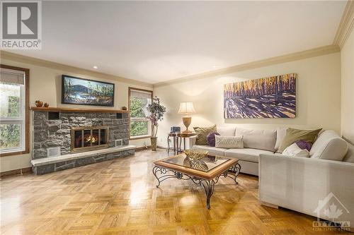 Family Room - 4 Timbercrest Ridge, Ottawa, ON - Indoor Photo Showing Living Room With Fireplace