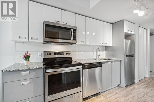 201 - 257 Hemlock Street, Waterloo, ON - Indoor Photo Showing Kitchen With Stainless Steel Kitchen With Upgraded Kitchen