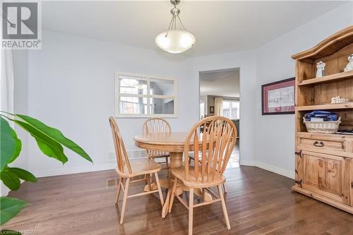 Dining space featuring dark hardwood / wood-style flooring - 43 Marr Drive, Elora, ON - Indoor Photo Showing Dining Room