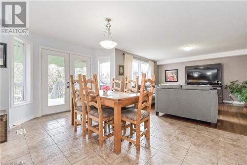 Dining space with french doors - 43 Marr Drive, Elora, ON - Indoor Photo Showing Dining Room