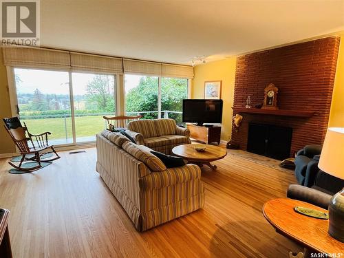 604 North Hill Drive, Swift Current, SK - Indoor Photo Showing Living Room With Fireplace