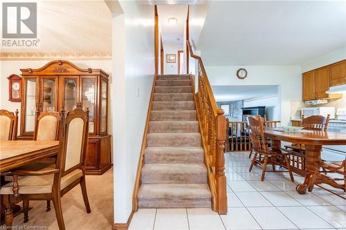 Stairs with tile patterned flooring - 46 Mark Place, Hamilton, ON 