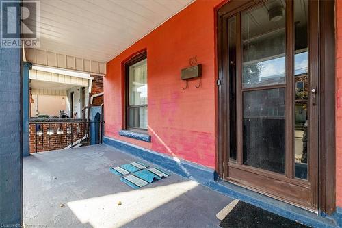 View of exterior entry with a porch - 63 Clyde Street, Hamilton, ON - Outdoor With Exterior