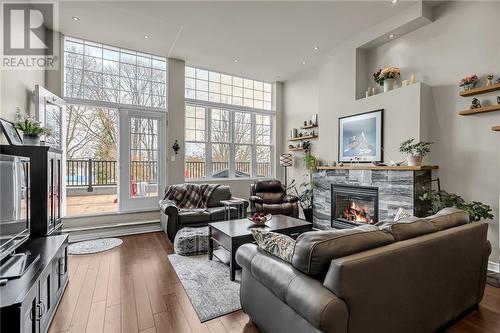 412 Fifth Street Unit#205, Cornwall, ON - Indoor Photo Showing Living Room With Fireplace