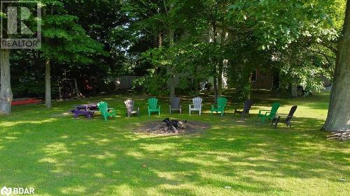 View of yard with a fire pit - 264 Salem Road, Barrie, ON 