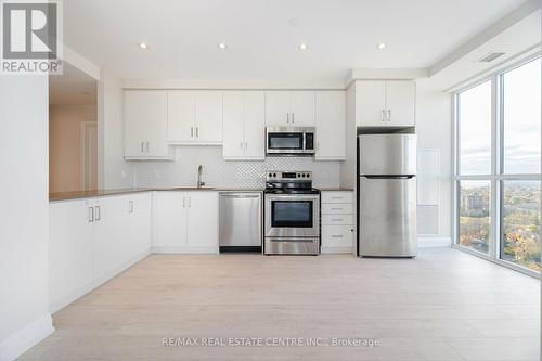 2101 - 15 Lynch Street, Brampton, ON - Indoor Photo Showing Kitchen With Stainless Steel Kitchen With Upgraded Kitchen