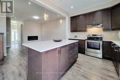 895 Ash Gate, Milton, ON - Indoor Photo Showing Kitchen With Fireplace