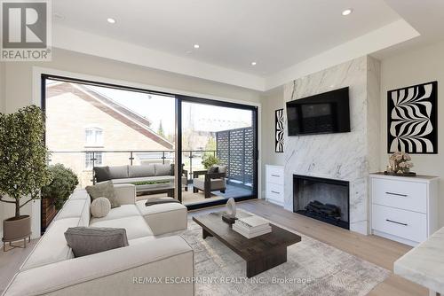 249 Rebecca Street, Oakville, ON - Indoor Photo Showing Living Room With Fireplace