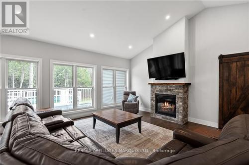 3399 Lakeshore Road, North Glengarry, ON - Indoor Photo Showing Living Room With Fireplace