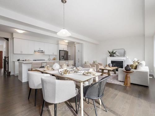 296 Broadacre Dr, Kitchener, ON - Indoor Photo Showing Dining Room With Fireplace