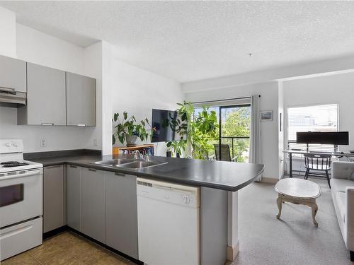 313-870 Short St, Saanich, BC - Indoor Photo Showing Kitchen With Double Sink