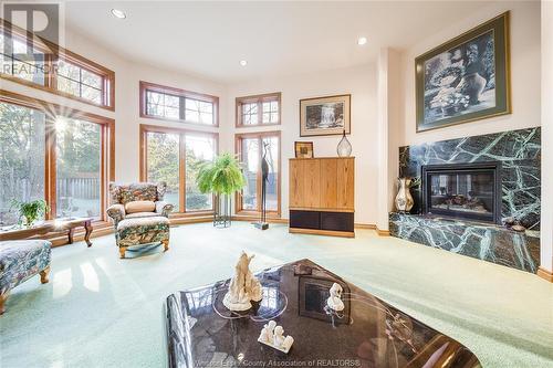 12675 Bellaire Woods Drive, Maidstone, ON - Indoor Photo Showing Living Room With Fireplace