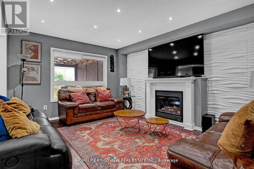 56 Carter Street, Bradford West Gwillimbury, ON - Indoor Photo Showing Living Room With Fireplace