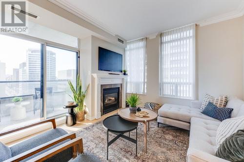 1508 - 38 Avoca Avenue, Toronto, ON - Indoor Photo Showing Living Room With Fireplace