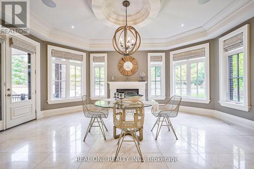 54 Davina Circle, Aurora, ON - Indoor Photo Showing Dining Room With Fireplace